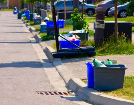 Modern waste clearance equipment at work